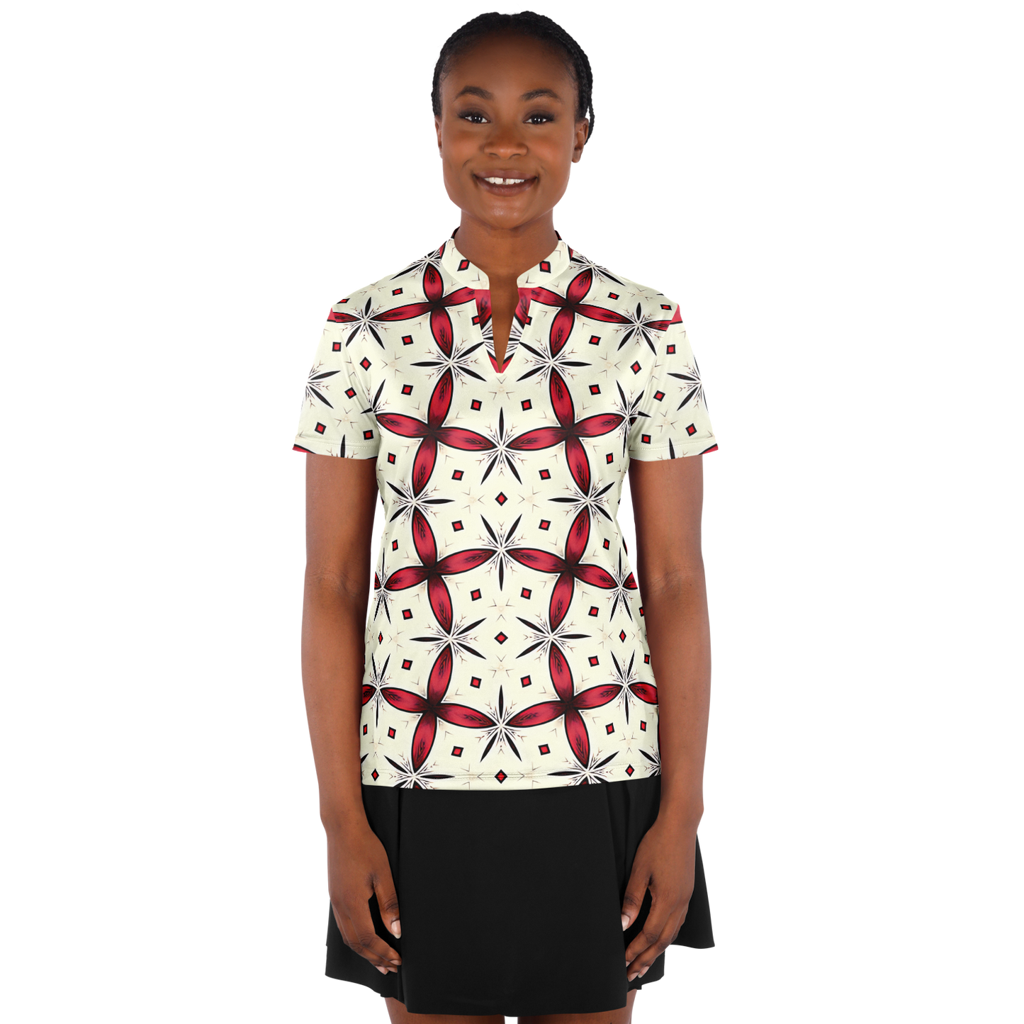 Women's Stand Up Collar Polo Shirt