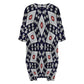 Women's Patriotic Red White Blue Geometric Oversized T- Shirt Loungewear