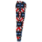 Women's Red White Blue Geometric Pattern All-Over Print Athletic Jogger