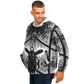 Men's Monochrome Kaleidoscope Pattern Men's All Over Print Baseball Jacket