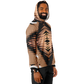 Men’s Bold Tiger Stripe Animal Pattern All Over Print  Long Sleeve Hooded Performance Shirt