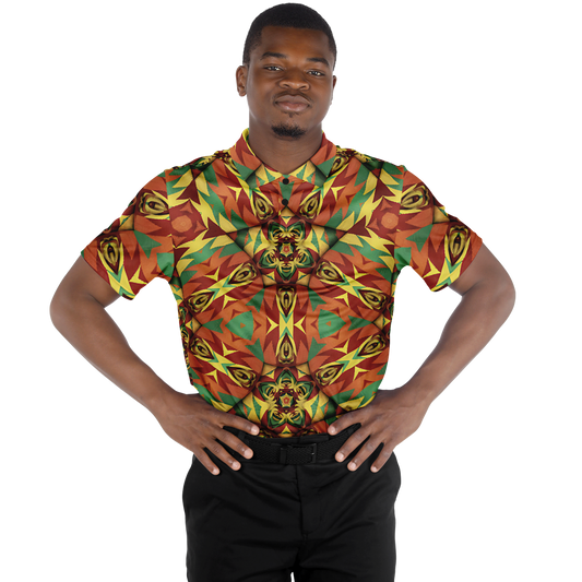 Men's Bold Tribal Kaleidoscope Pattern All Over Print Polo Shirt