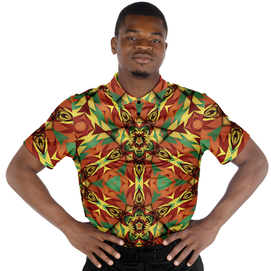Men's Bold Tribal Kaleidoscope Pattern All Over Print Polo Shirt