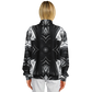 Women's Black & White Geometric Pattern All Over print All Over Print Baseball Jacket