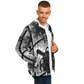 Men's Monochrome Kaleidoscope Pattern Men's All Over Print Baseball Jacket