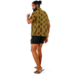 Men's African Kente Kaleidoscope Pattern All-Over Print Spread Collar Short Sleeve Button-Down Shirt