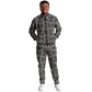 Men's Black Geometric Pattern Track Jacket and Pants