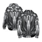 Men's Monochrome Kaleidoscope Pattern All-Over Print Men's All Over Print Hoodie.