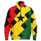 Men's Red Yellow Green and Black Stars Heavyweight Oversized Quarter Zip Sweatshirt