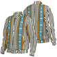 Men's Striped Retro Blue & Orange Patten Design All Over Print Baseball Jacket