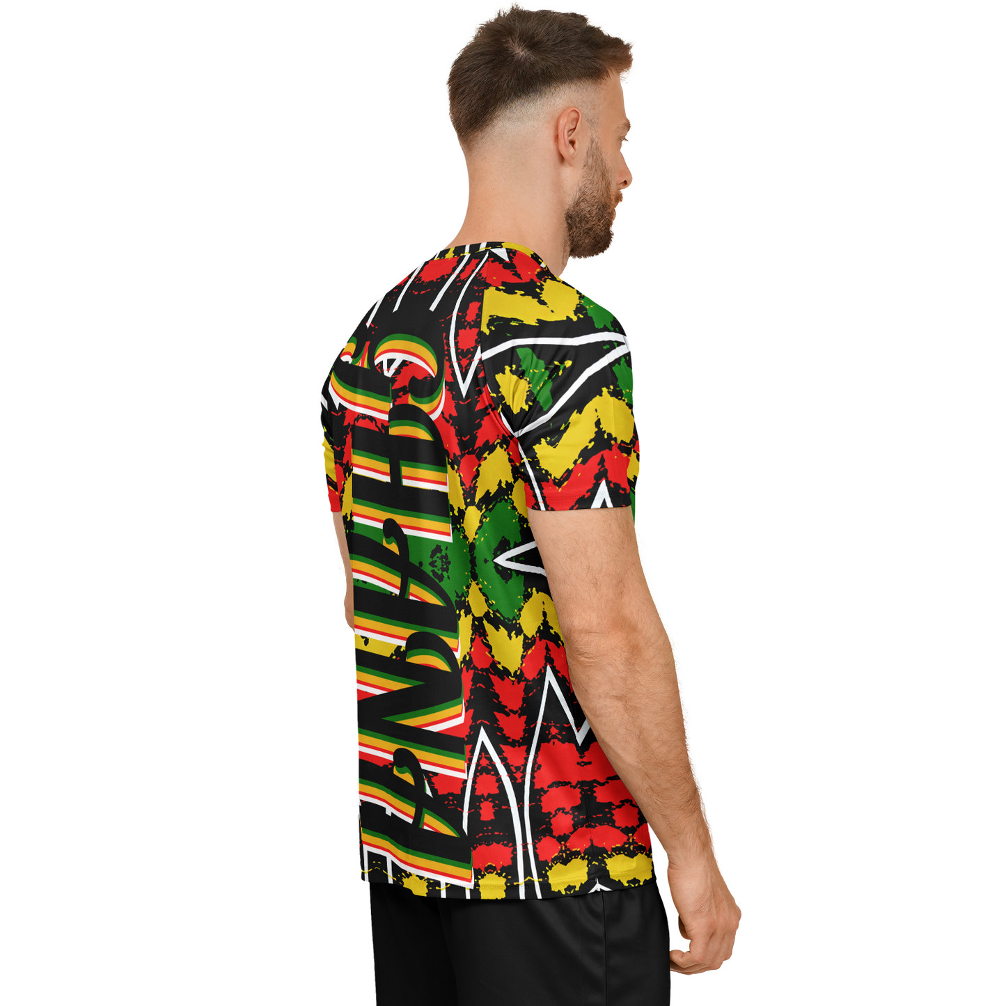 Men's Ghana Flag & Black Star Pattern All-Over Print Soccer Jersey