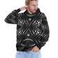 Men's Black & White Geometric Pattern All-Over Print Men's All Over Print Hoodie