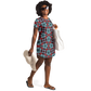 Women's Red, Green & White Teal Aztec Geo Pattern All-Over Print T-Shirt Dress