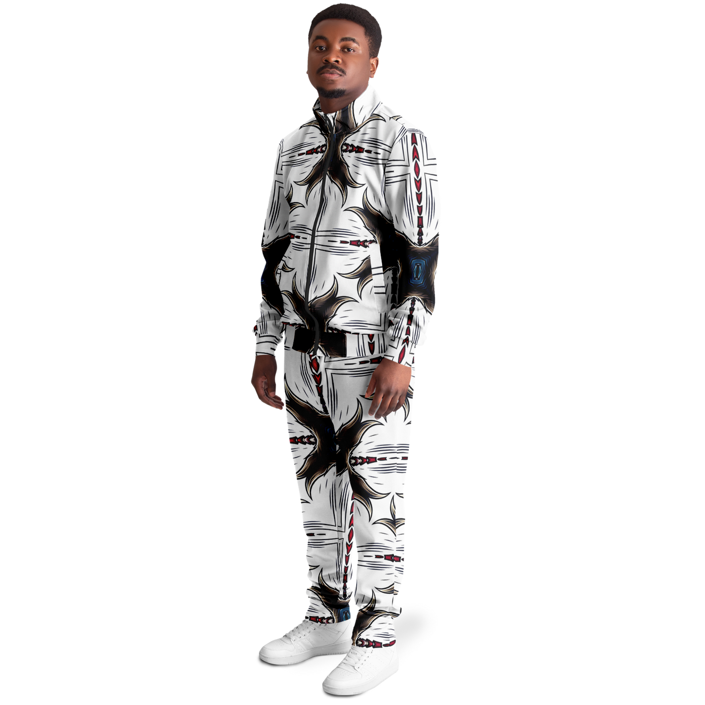 Men's Abstract Symmetry Pattern Track Jacket and Pants