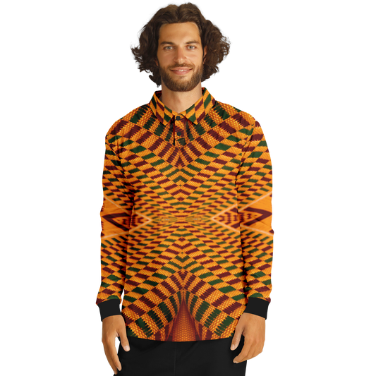 Men’s Premium Polyester Long Sleeve Polo Shirt