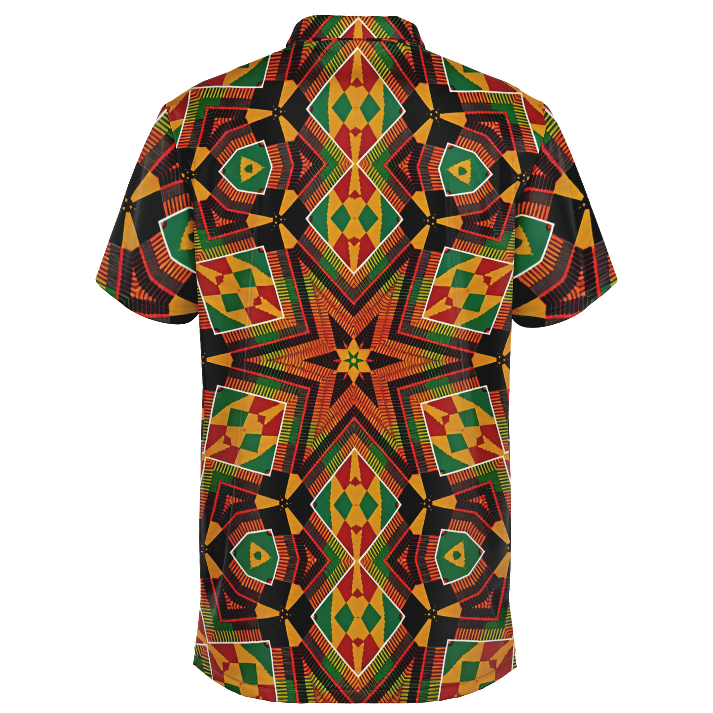 Men's African Kente Geometric Star Pattern All-Over Print Polo Shirt