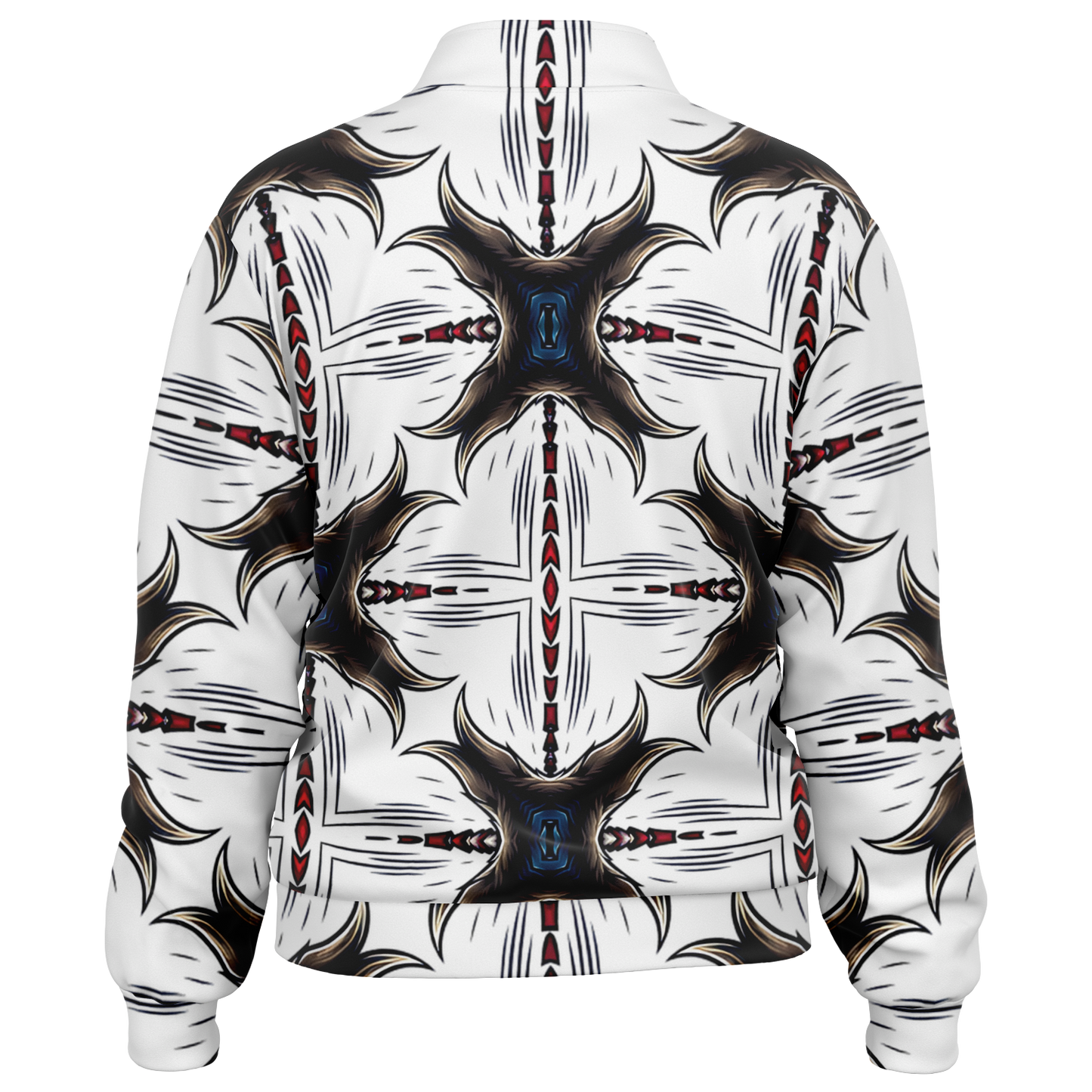 Men's Abstract Symmetry Pattern Polyester Track Jacket