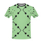 Men's Bold Green Geometric Black Dot-Node Pattern All-Over Print  Crew Neck T-Shirt