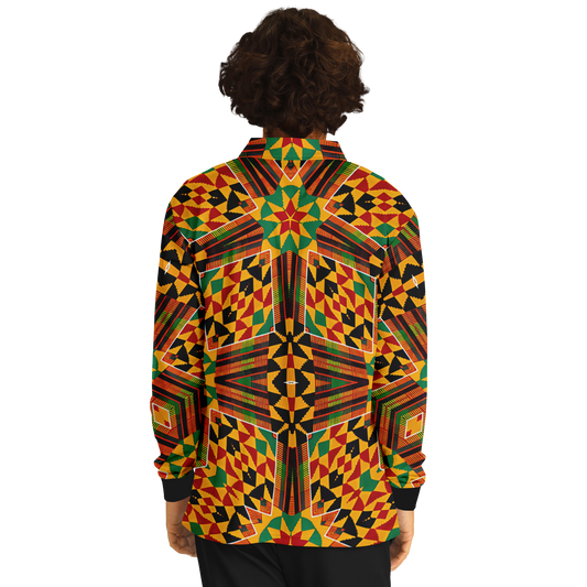 Men’s  Premium Polyester Long Sleeve Polo Shirt