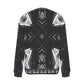 Women's Black & White Kaleidoscope Pattern All Over Print Crew Neck Sweater
