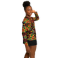 Women's African Kente Geometric Star Pattern All-Over Print Long Sleeve Performance Shirt