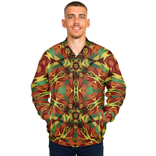 Men's Bold Tribal Kaleidoscope Pattern All Over Print Baseball Jacket