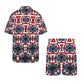 Men's Patriotic Star Kaleidoscope Pattern All-Over Print Hawaiian Shirt & Shorts Set