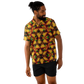 Men's Vibrant Autumn Kaleidoscope Pattern Spread Collar Short Sleeve Button-Down All Over Print Shirt.
