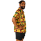 Men's Vibrant African Kente Geometric Pattern All Over Print Spread Collar Short Sleeve Button-Down Shirt