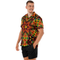 Men's African Kente Geometric Star Pattern All-Over Print Spread Collar Short Sleeve Button-Down Shirt