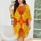 Women's Abstract Orange Flame Pattern All Over Print Oversized T- Shirt Loungewear