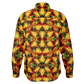 Men's Vibrant Autumn Kaleidoscope Pattern Spread Collar Long Sleeve Button-Down All Over Print Shirt.