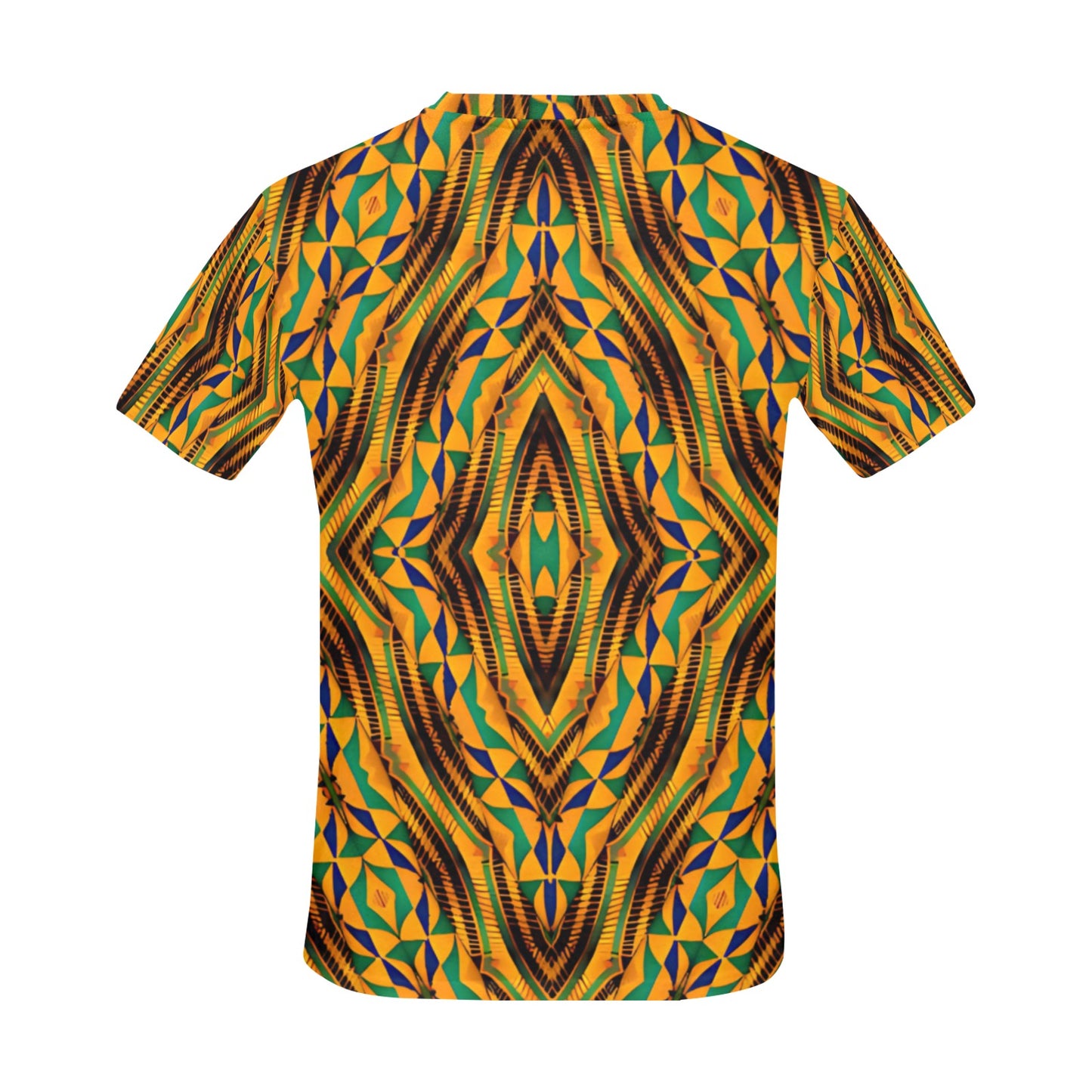Men's Bold African Kente Inspired Pattern All-Over Print All Over Print Crew Neck T-Shirt