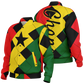 Men's Ghana Flag & Black Star Pattern All-Over Print Baseball Jacket