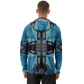 Men's Abstract Blue Geometric Design All Over Print Long Sleeve Hooded Performance Shirt