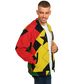 Men's Ghana Flag & Black Star Pattern All-Over Print Baseball Jacket