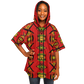 Women's Red Bold Tribal All-Over Print Hooded Baseball Jersey