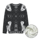 Women's Black & White Kaleidoscope Pattern All Over Print Crew Neck Sweater