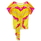 Women's Yellow & Red Heart Pop Pattern All Over Print Side-Tie Short Sleeve Top & Wide-Leg Pants Set