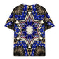 Men's Kaleidoscope Star Pattern All-Over Print Plus Size Drop Shoulder T-Shirt