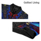 Men's Blue & Red Kaleidoscope Pattern All-Over Print Bomber Jacket