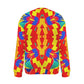 Women's Bold Rainbow Kente-Inspired Geometric Pattern All Over Print Crew Neck Sweater