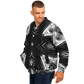 Men's Black & White Geometric Pattern All Over print All Over Print Baseball Jacket