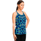 Women's Blue Kaleidoscope Flowy Racerback Tank Top