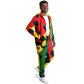 Men's Red Yellow Green and Black Stars Track Jacket and Pants