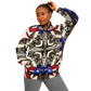 Women's Patriotic Star Kaleidoscope Pattern All-Over Print Baseball Jacket