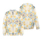 Women's Kaleidoscope Sunburst Pattern All-Over Print Fleece Full-Zip Hoodie