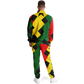 Men's Red Yellow Green and Black Stars Track Jacket and Pants