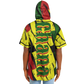 Men's Ghana Flag & Black Star Pattern All-Over Print Hooded Baseball Jersey