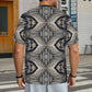 Men's Monochrome Geometric Kaleidoscope Pattern All Over Print Men's All Over Print Ribbed Collar T-Shirt